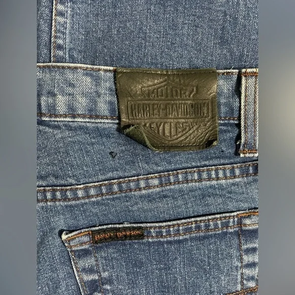 Vintage Harley Davidson High Rise Straight Leg Boot Cut Jeans Size 8 P - Picture 7 of 11